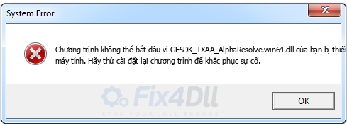 GFSDK_TXAA_AlphaResolve.win64.dll thiếu