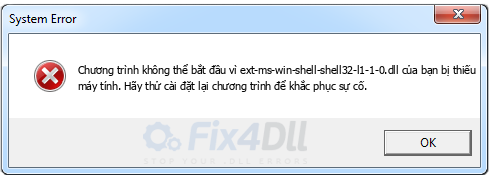ext-ms-win-shell-shell32-l1-1-0.dll thiếu