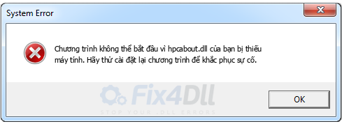 hpcabout.dll thiếu