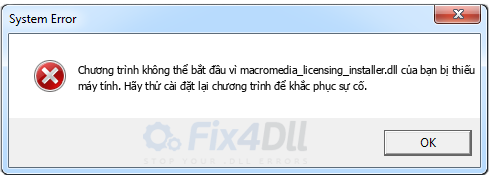 macromedia_licensing_installer.dll thiếu
